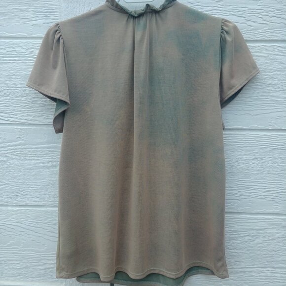 4/$20 Green Envelope tie dye acid wash green modal blend top USA sz Small - Picture 2 of 11